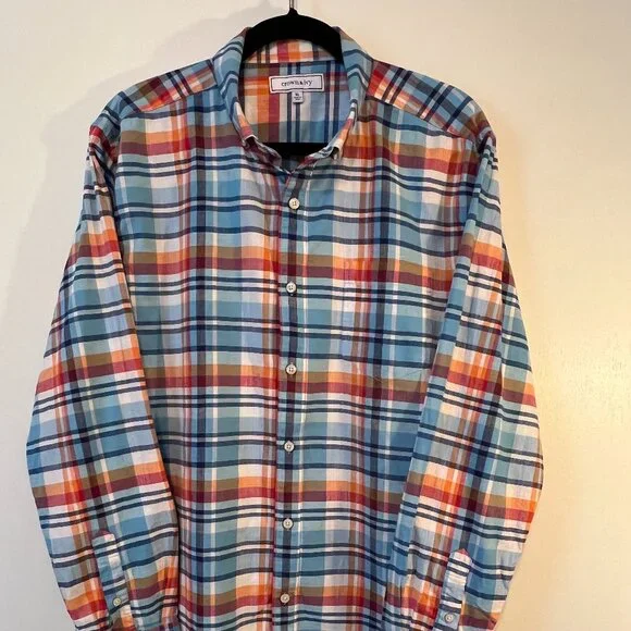 crown and ivy men's dress shirts Crown & Ivy Mens Long Sleeve Button Up Classic Fit Medium EUC